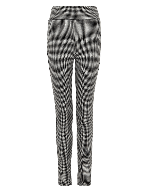 Jersey Checked Skinny Ankle Grazer Trousers