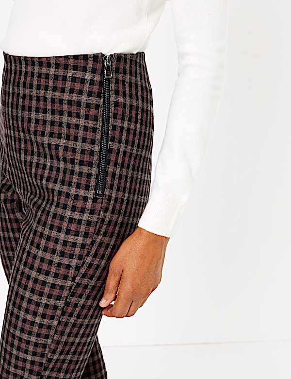 Cotton Checked Skinny Treggings