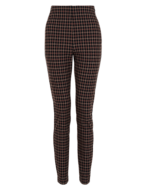 Cotton Checked Skinny Treggings