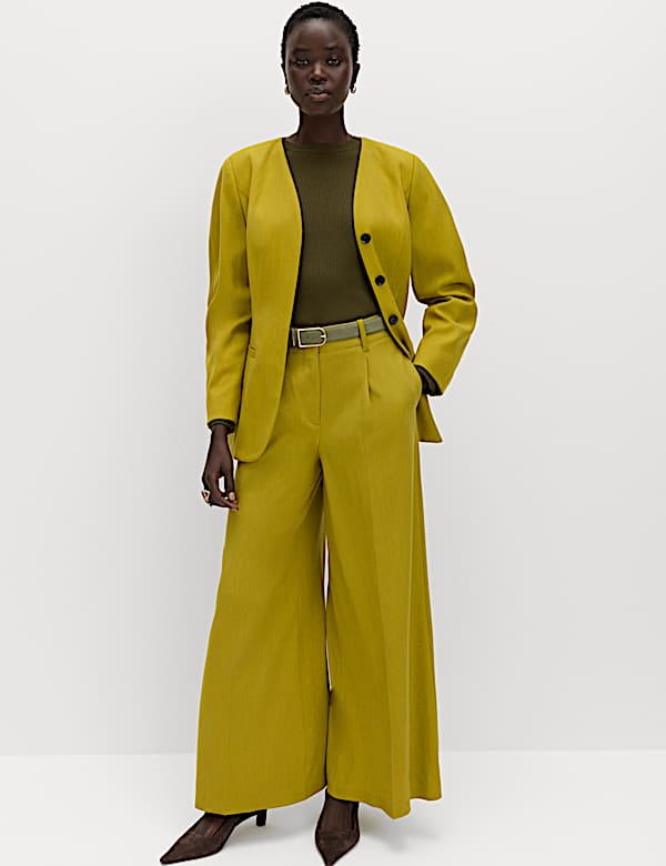 Pantal&oacute;n de pata ancha con pinzas - ES