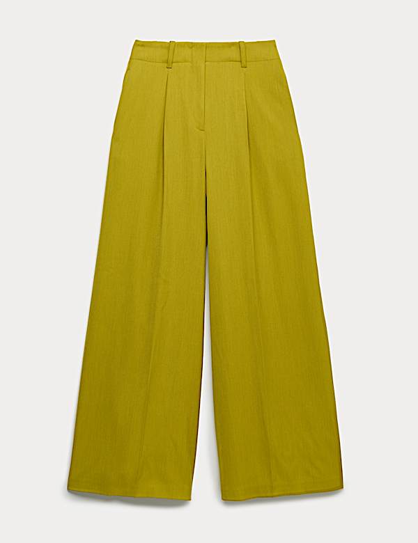 Pantal&oacute;n de pata ancha con pinzas - ES