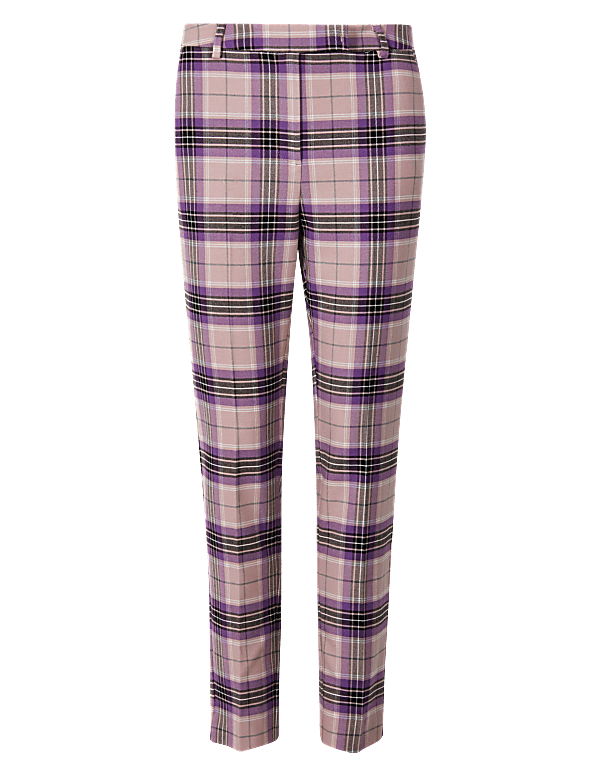 Mia Slim Checked Ankle Grazer Trousers
