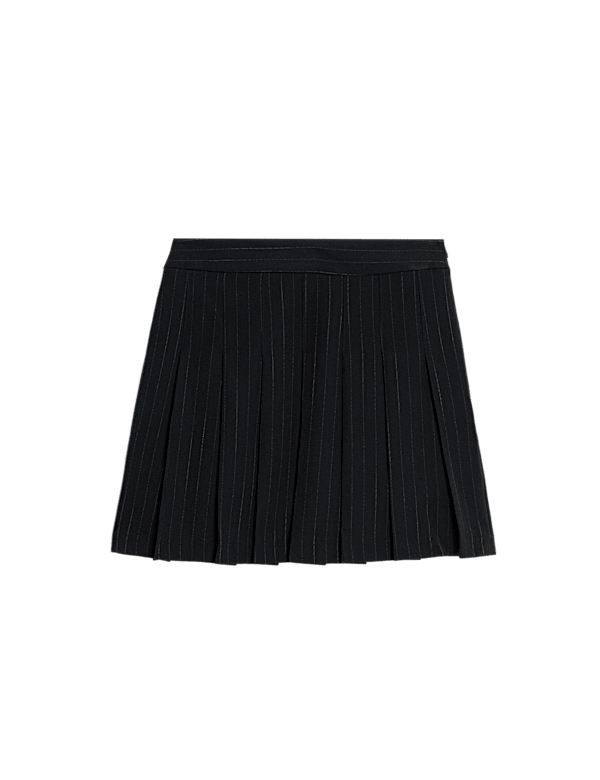 Pinstripe Pleated Mini Skirt