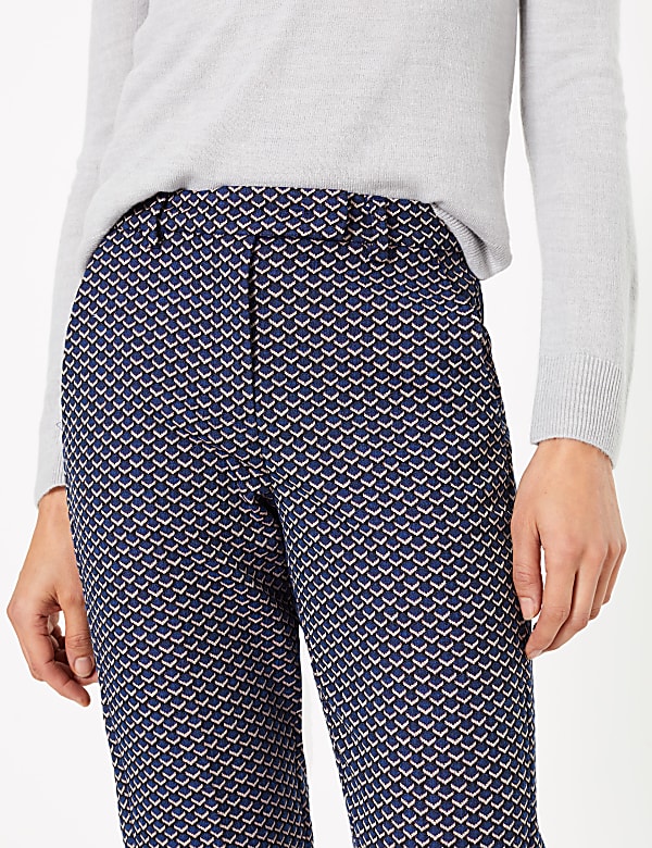 Mia Jacquard Slim Ankle Grazer Trousers