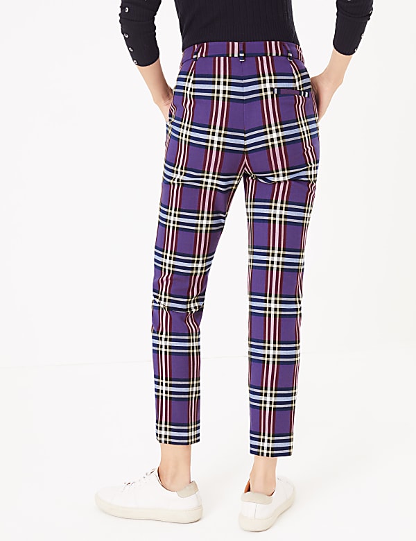 Mia Checked Slim Ankle Grazer Trousers