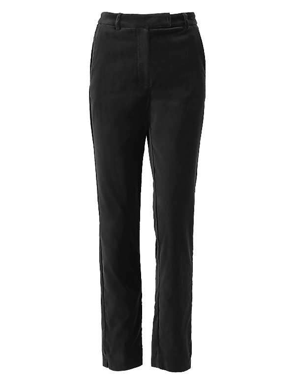 Mia Velvet Slim Ankle Grazer Trousers