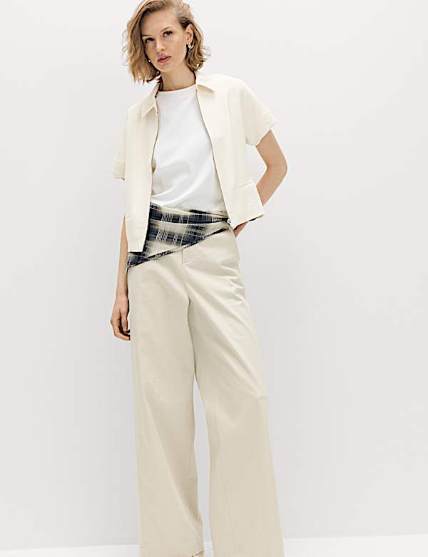 Textured Short Sleeve Zip Through Jacket