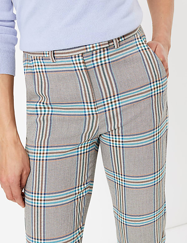 Mia Checked Slim Ankle Grazer Trousers