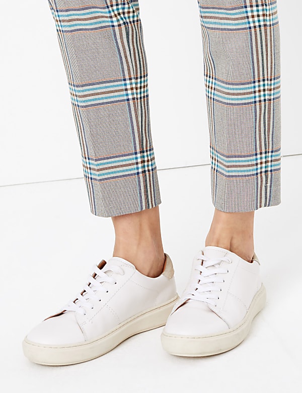 Mia Checked Slim Ankle Grazer Trousers