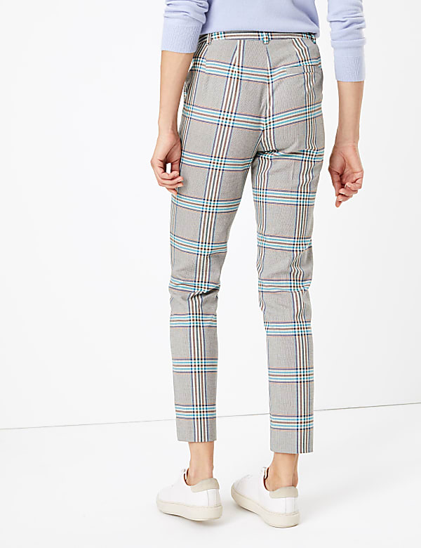 Mia Checked Slim Ankle Grazer Trousers