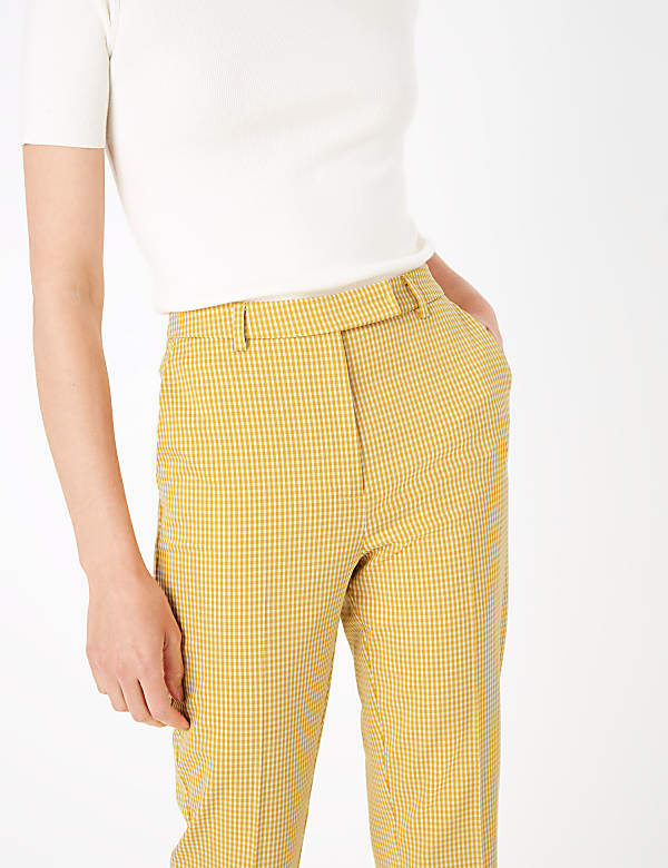 Mia Slim Checked Ankle Grazer Trousers