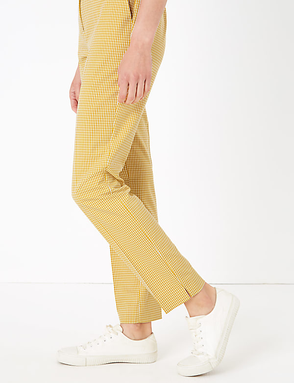 Mia Slim Checked Ankle Grazer Trousers