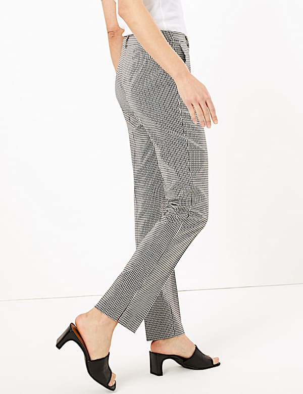 Mia Slim Checked Ankle Grazer Trousers