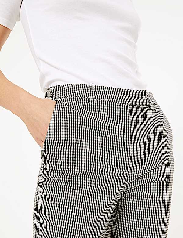 Mia Slim Checked Ankle Grazer Trousers