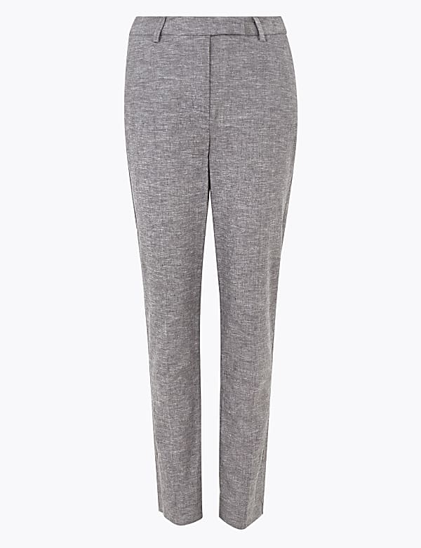 Mia Slim Linen Ankle Grazer Trouser