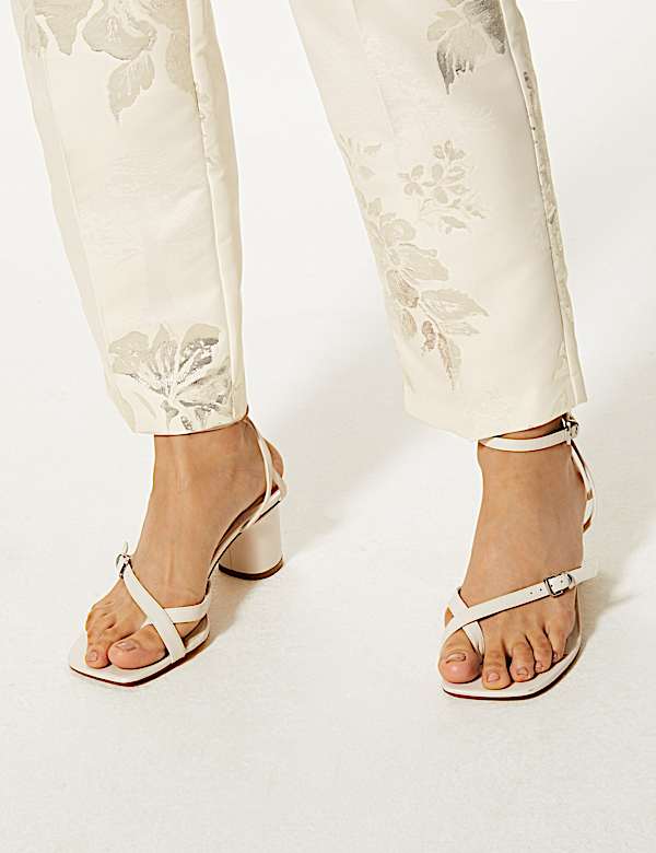 Jacquard Straight Leg Ankle Grazer Trousers