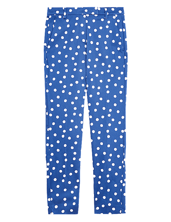 Mia Slim Cotton Polka Dot 7/8 Trouser