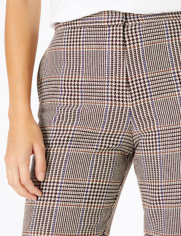 Evie Checked Straight Leg 7/8th Trousers