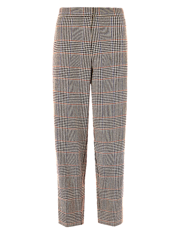 Evie Checked Straight Leg 7/8th Trousers
