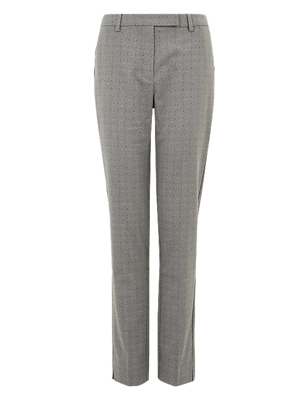 Pin Dot Slim Fit Ankle Grazer Trousers