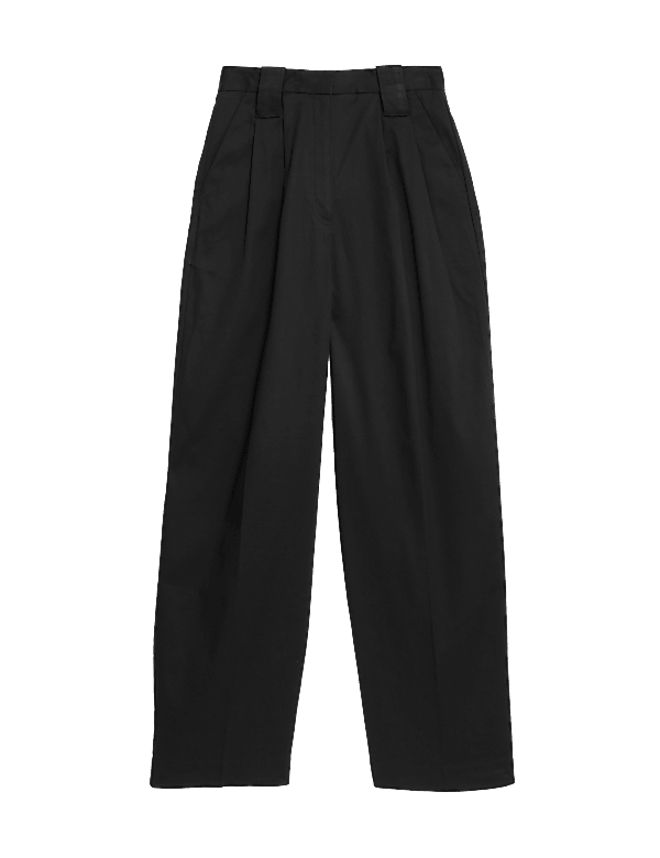 Lyocell Rich Pleated Wide Leg Trousers