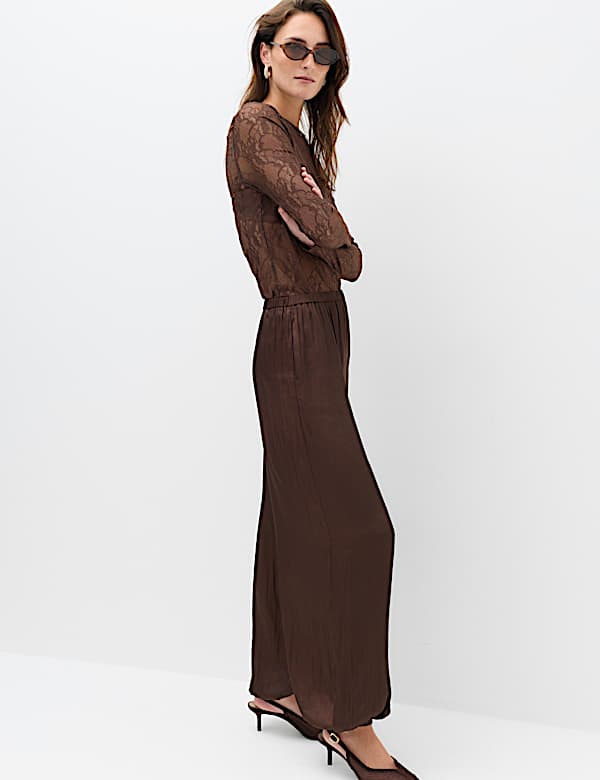 Satin Elasticated Waist Balloon Trousers - UA