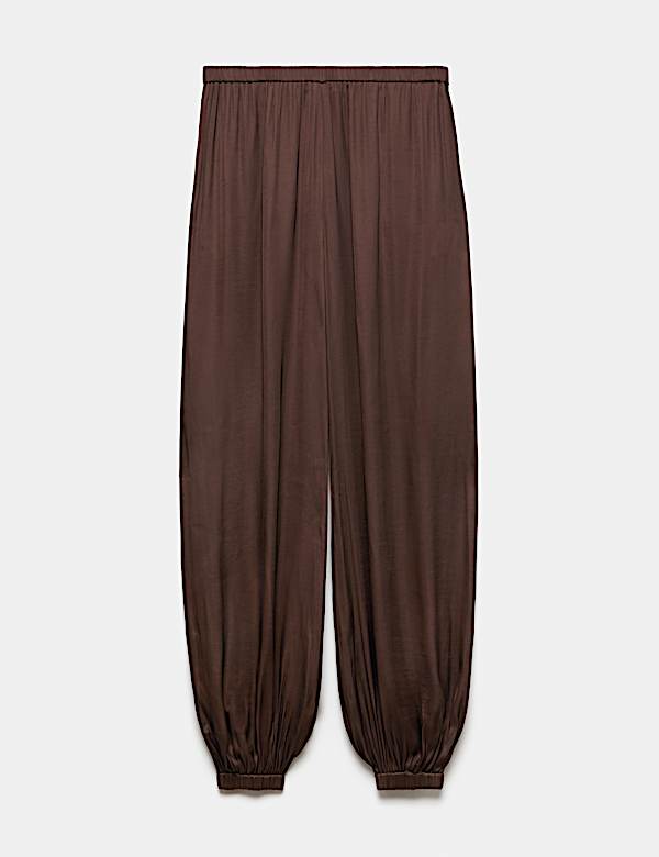 Satin Elasticated Waist Balloon Trousers - UA