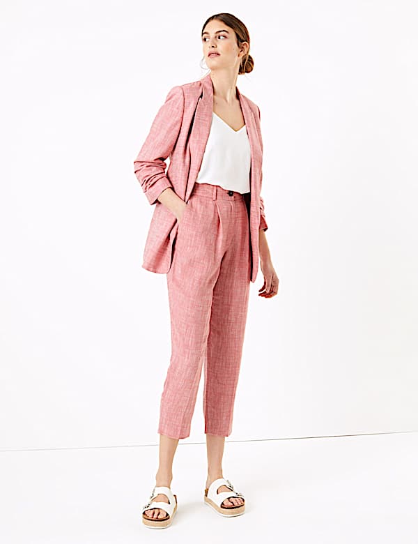 Linen Rich Tapered 7/8 Trousers