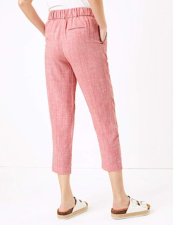 Linen Rich Tapered 7/8 Trousers