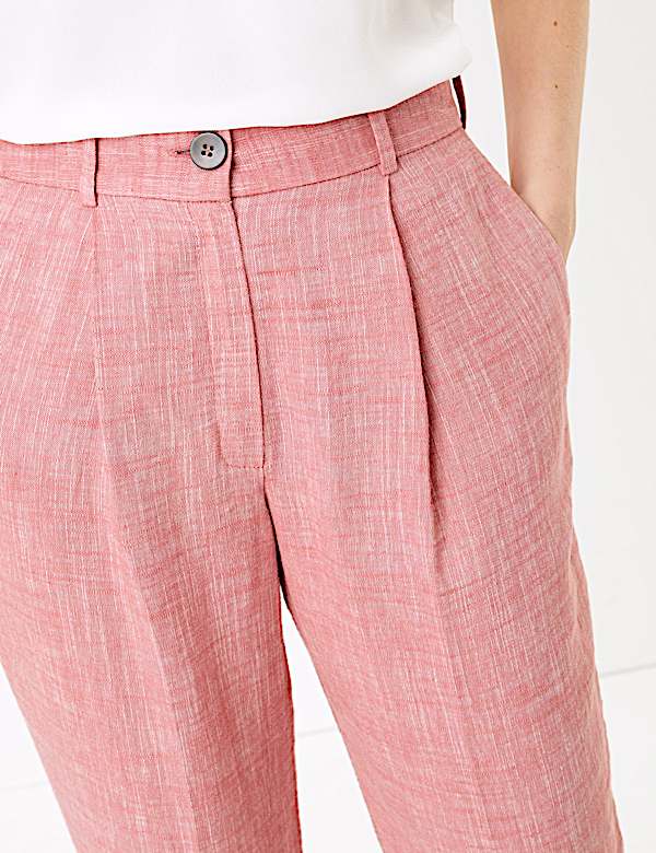 Linen Rich Tapered 7/8 Trousers