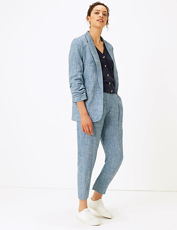 Linen Rich Tapered 7/8 Trousers