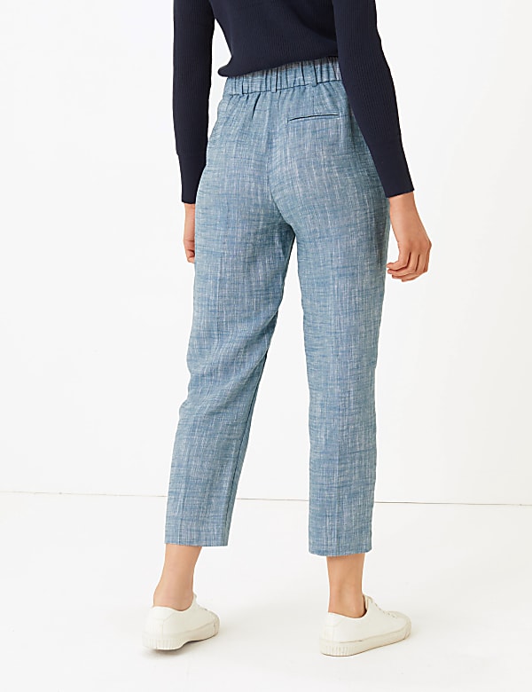 Linen Rich Tapered 7/8 Trousers
