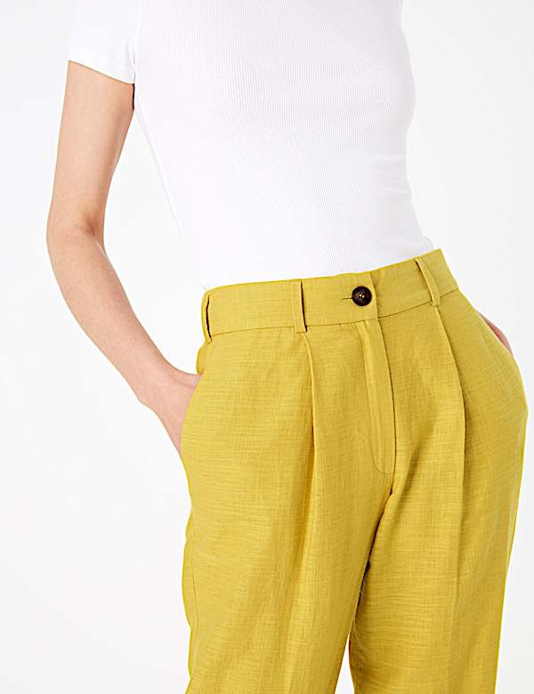 Linen Rich Tapered 7/8 Trousers