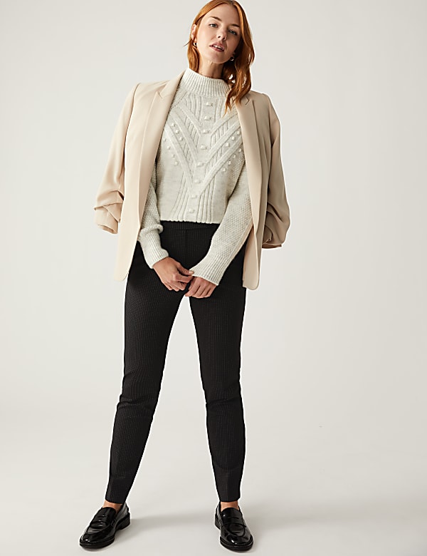 Pin Dot Slim Fit Ankle Grazer Trousers
