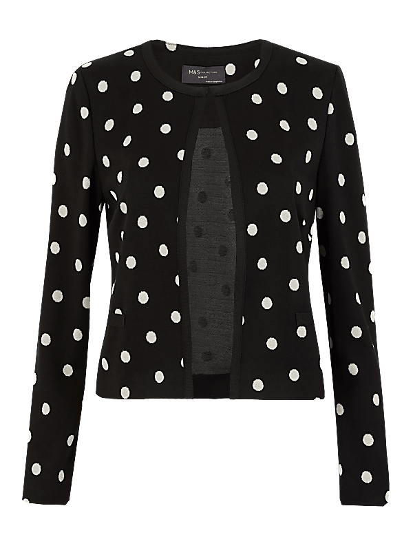 Jersey Slim Polka Dot Jacket