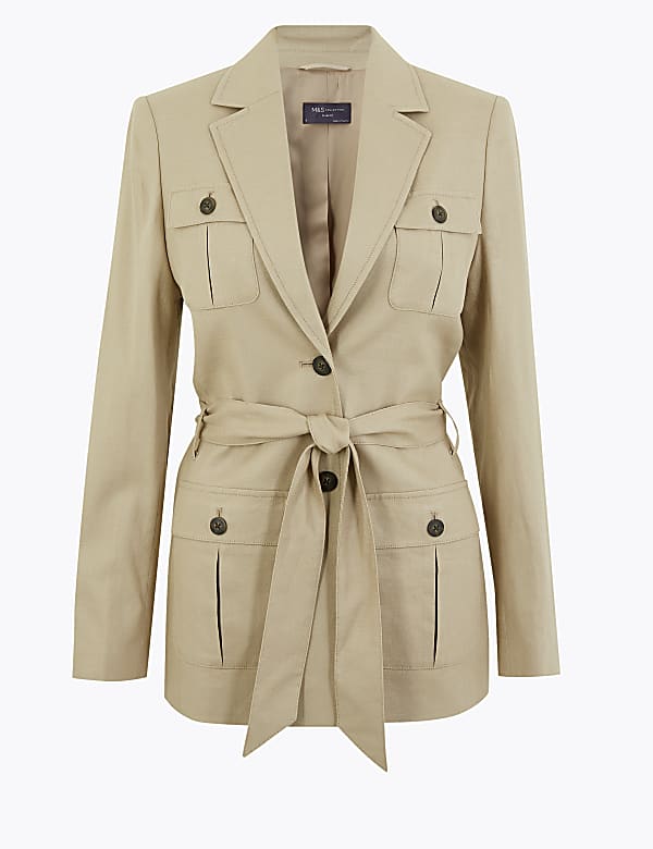 Linen Rich Single Breasted Blazer