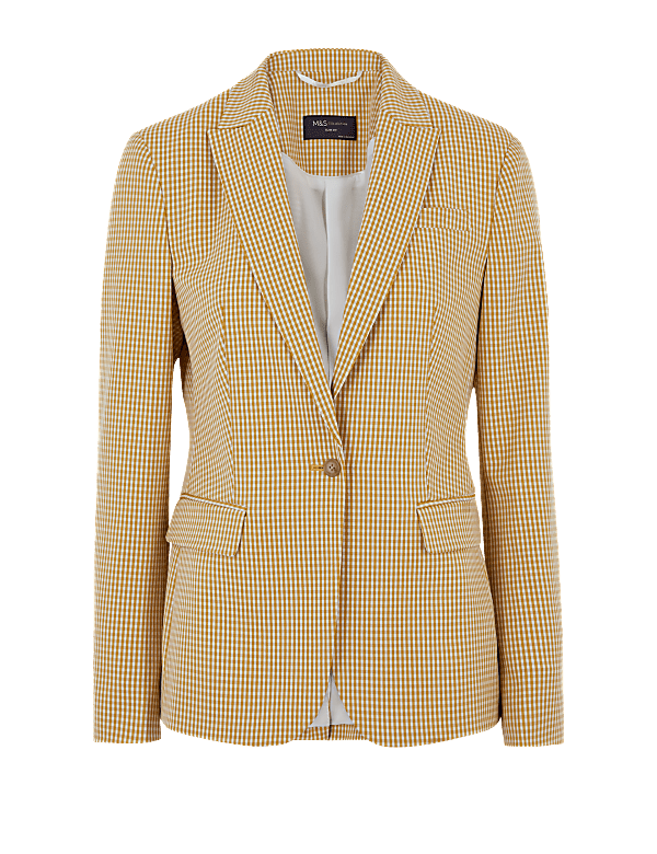 Checked Single Breasted Blazer