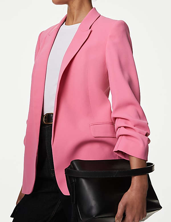 Ruched Sleeve Blazer