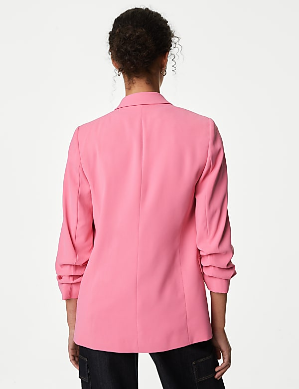 Ruched Sleeve Blazer