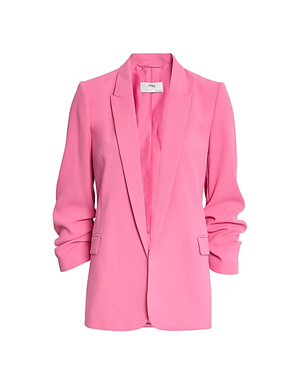Ruched Sleeve Blazer