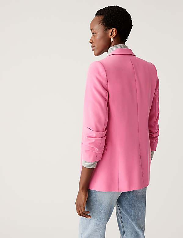 Ruched Sleeve Blazer