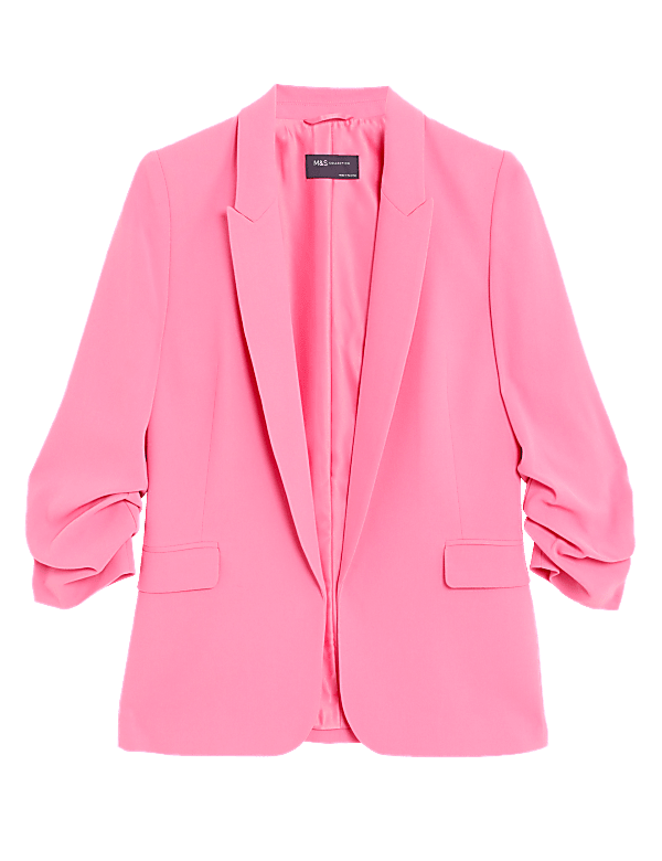 Ruched Sleeve Blazer