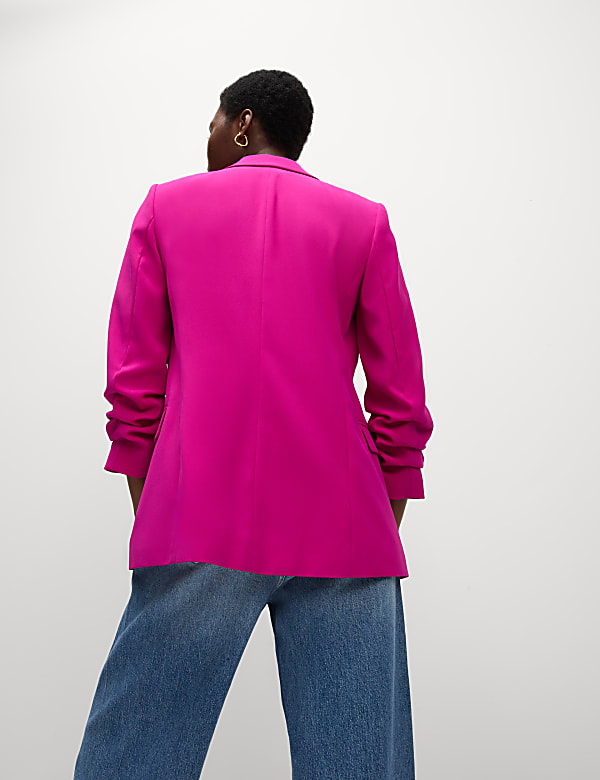 Ruched Sleeve Blazer