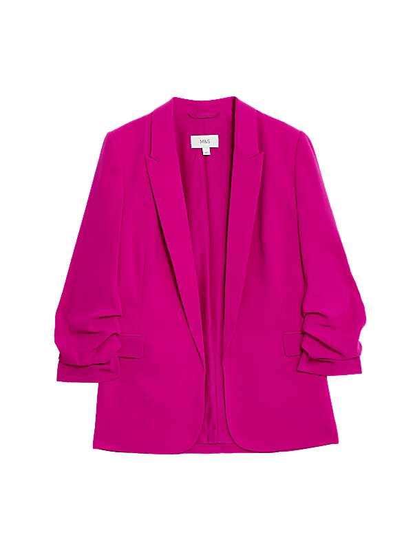 Ruched Sleeve Blazer