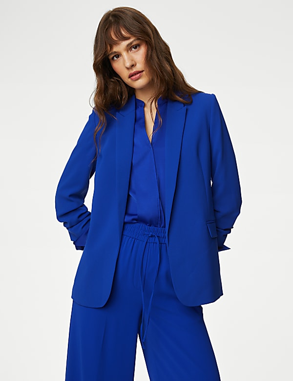 Ruched Sleeve Blazer