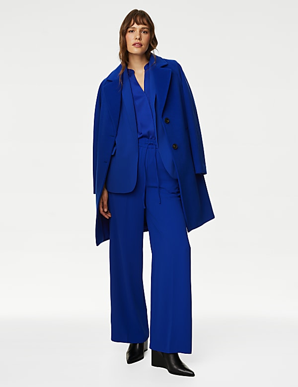 Ruched Sleeve Blazer