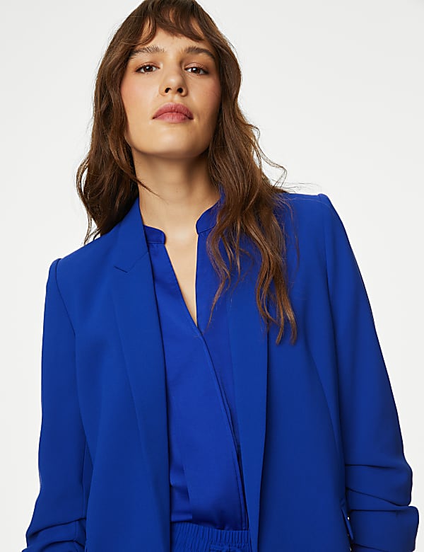 Ruched Sleeve Blazer
