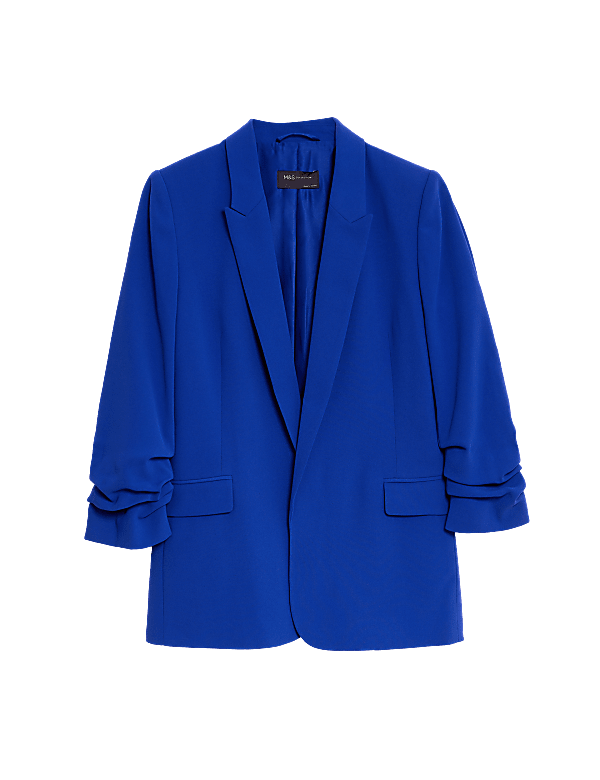 Ruched Sleeve Blazer