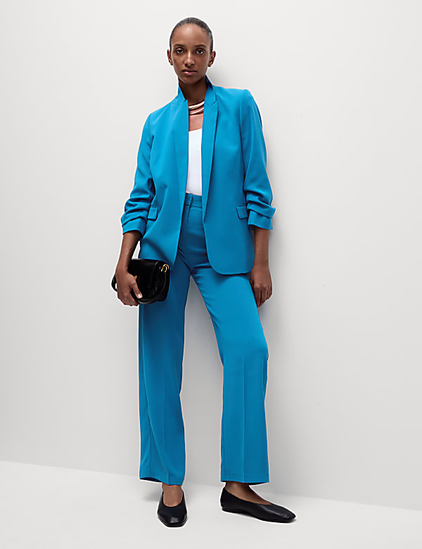 Ruched Sleeve Blazer