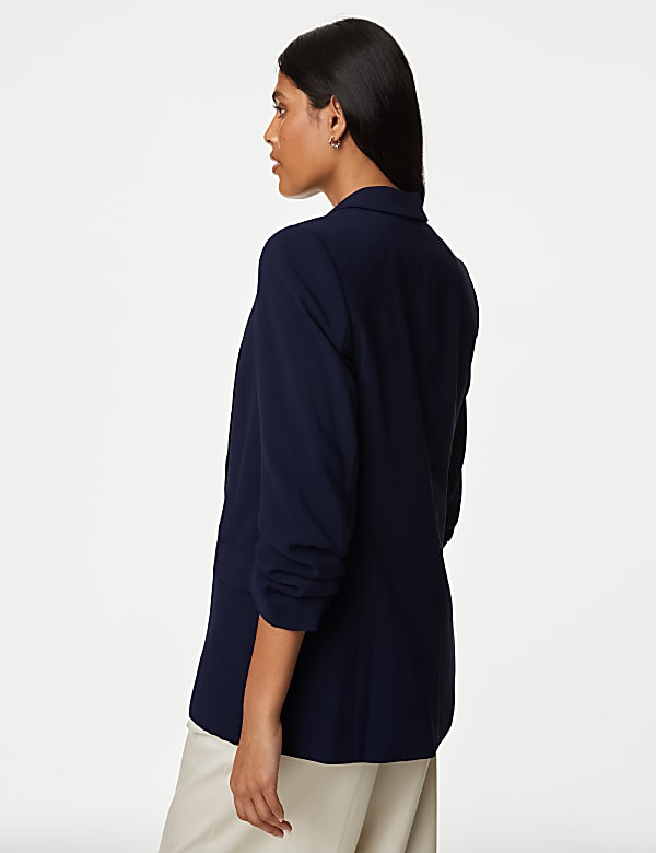 Ruched Sleeve Blazer
